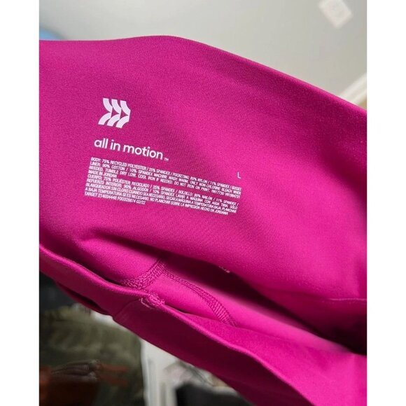 All in Motion 3 Piece Activewear Set Size Large Magenta Leggings Top Bra Women’s - Picture 8 of 14